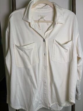 beachlunchlounge Cream Button-Down Pocket Shirt